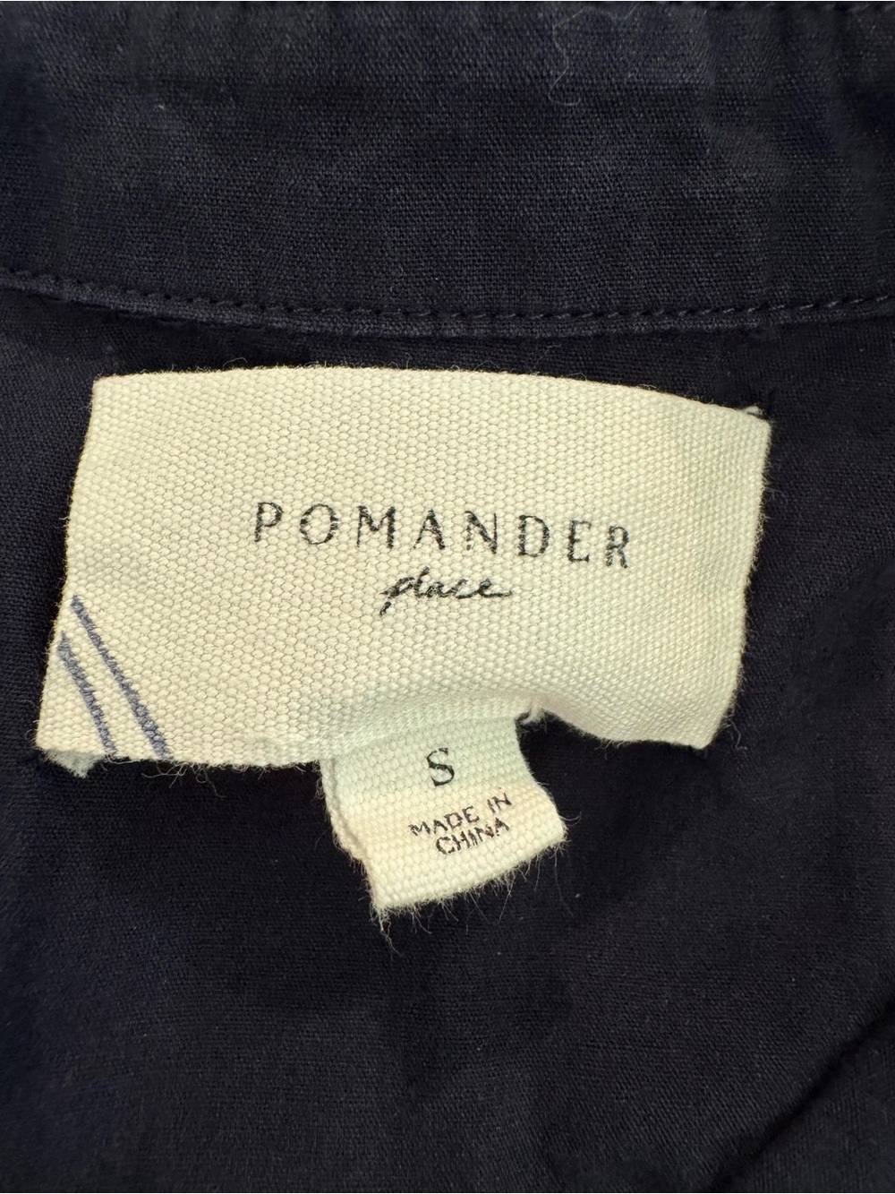 Pomander Place by Tuckernuck Navy Blue Mabel Cotton Tiered Shirt Dress Size S - Picture 13 of 15